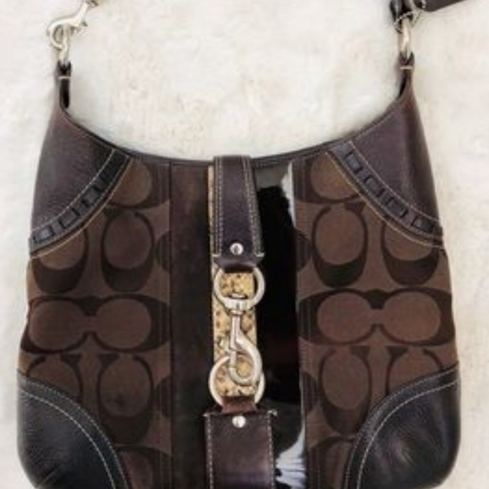 Coach Over The Shoulder Bag Hampton Python - image 6